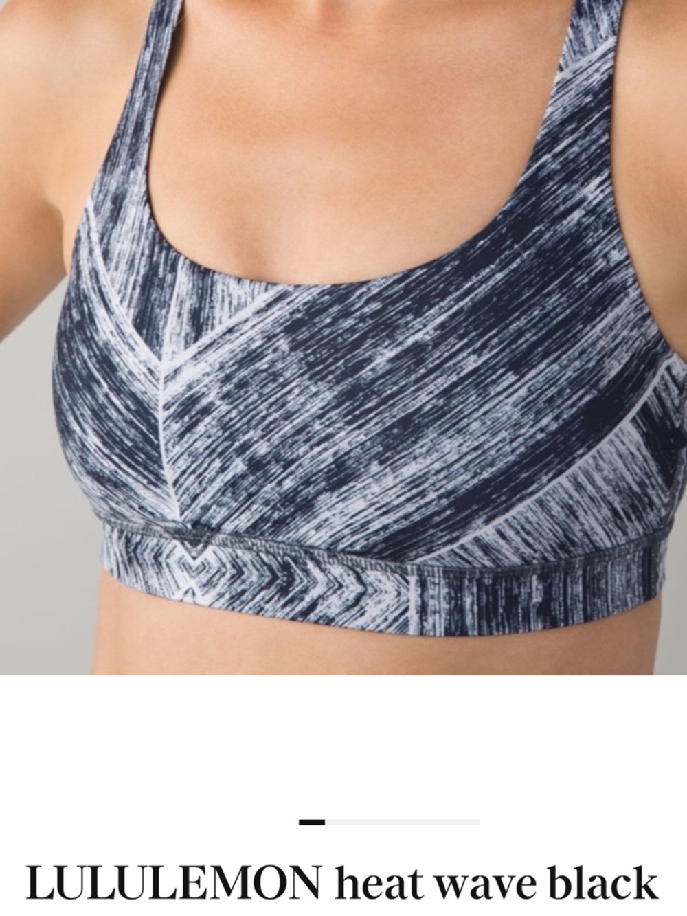 lululemon athletica Heat Wave Black Energy Bra - Black/White